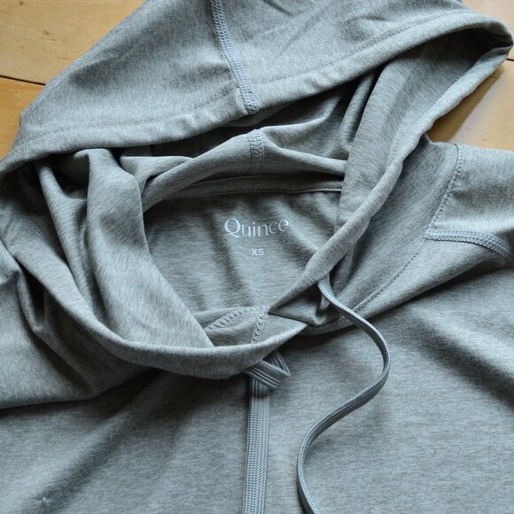 Quince Flowknit Pullover Hoodie US XS Women Heather Aloe - Picture 6 of 11